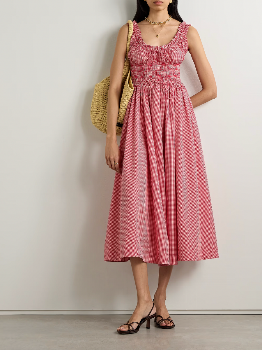 Emmaretta Gingham Midi Dress