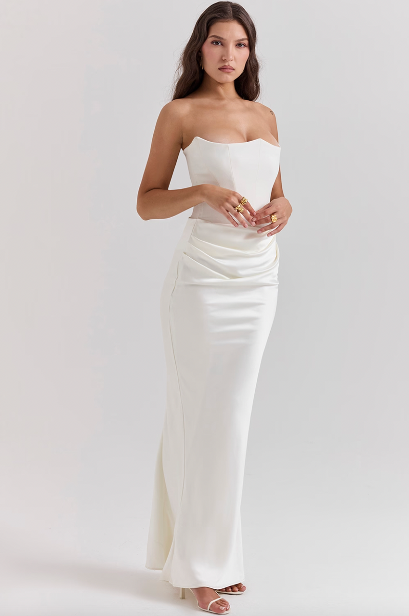 Ivory Strapless Corset Dress – Petite Chérie