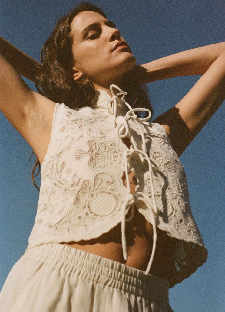 Baylin Cotton-Blend Lace Vest – Petite Chérie