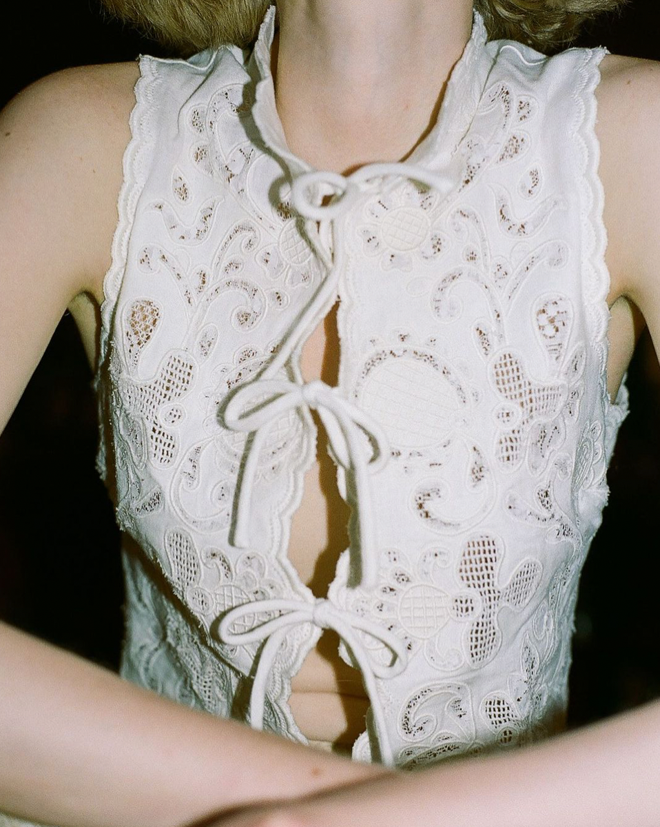 Baylin Cotton-Blend Lace Vest – Petite Chérie