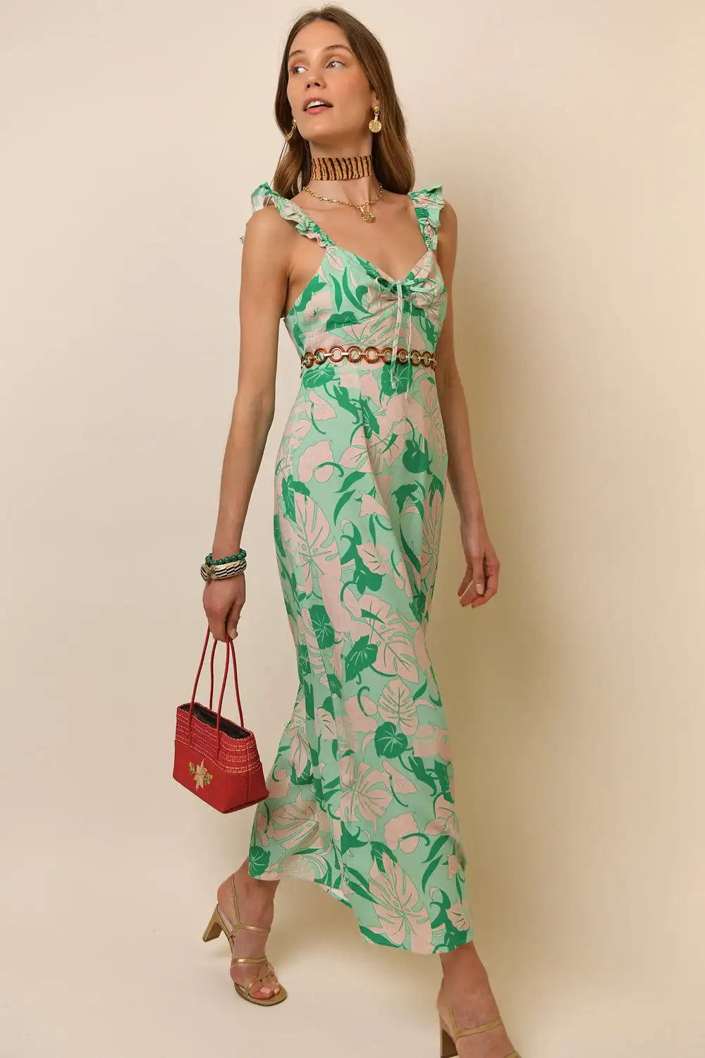Elevate your style with the Rixo Cecile Ruffled Printed Linen-blend Midi Dress in green. Perfect for any occasion, this dress features a playful ruffled design and is made from a comfortable linen-blend fabric. Make a statement and feel confident in this stunning dress.