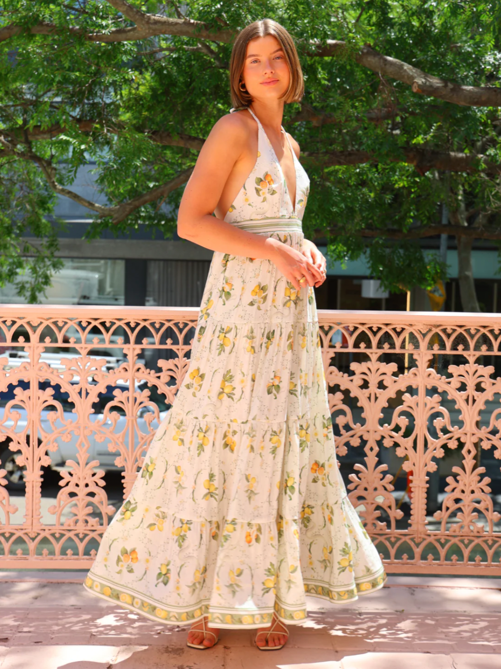 The Jacinta Maxi Dress in Multi showcases a sophisticated blend of French linen and mulberry silk, delivering both comfort and refined elegance. Its halter-neck design with a plunging V-neckline creates a graceful silhouette, flowing effortlessly for versatile wear from daytime outings to evening events. Functional side pockets add practical convenience without compromising style. This dress embodies a perfect balance of luxurious detail and relaxed sophistication.