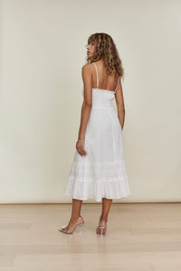 Indulge in luxury with our Petites Landon Dress. Delicate smocking and intricate lace details create a unique and elegant look. Adjustable straps and a front tie provide a tailored fit, making this dress a wardrobe essential for any occasion. Elevate your style with this sophisticated and exclusive piece.