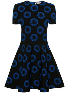 Alexander McQueen Iris Pattern Flared Knit Dress Petite Chrie Alexander McQueen Iris Pattern Flared Knit Dress Petite Chrie