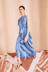 Ulla Johnson's 'Lali' gown is designed with cascading ruffles that add dimension and movement as they trace from one shoulder down to through the A-line hem. It's made from pretty pink chiffon with a subtle metallic sheen and is gathered through the bodice. Wear yours with strappy sandals and a clutch.