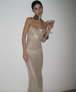 olympia maxi dress champagne Aurelia One-Shoulder Satin Maxi Dress
