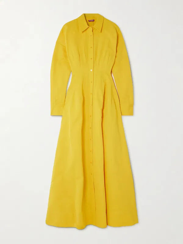 Winona Cotton-Blend Faille Maxi Shirt Dress Petite Chrie Winona Cotton-Blend Faille Maxi Shirt Dress Petite Chrie