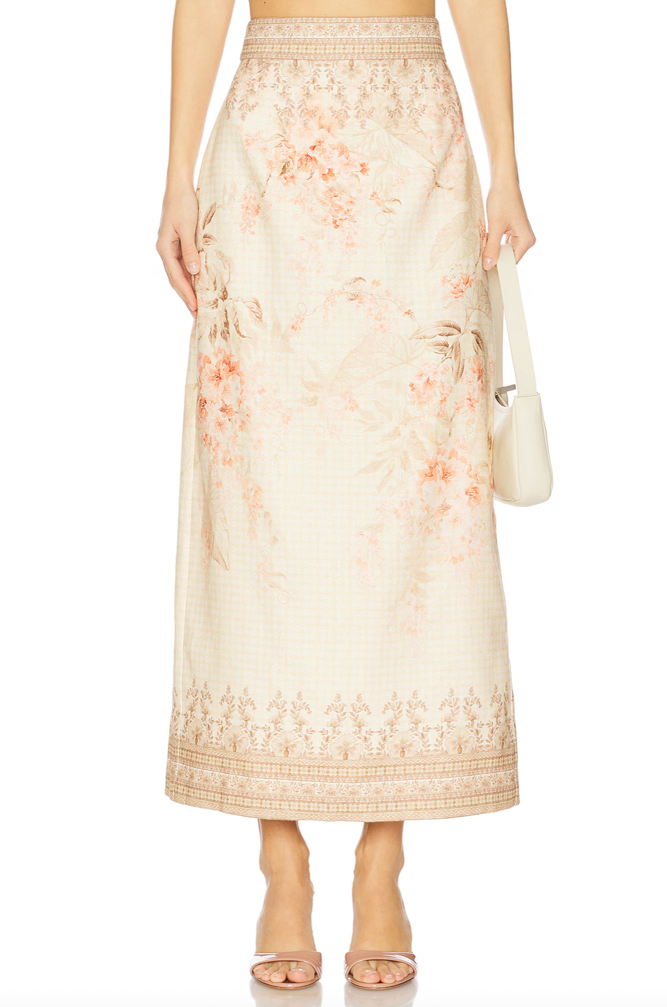 Elevate your wardrobe with the Illuminate Midi Skirt by Zimmermann, crafted from breathable linen for comfort and style. Designed with a high-waisted fit and a hidden back zipper, it offers a sleek silhouette and easy wear. Fully lined for a smooth finish, this skirt combines elegance with effortless sophistication, perfect for any occasion. Dry clean only to maintain its pristine quality.