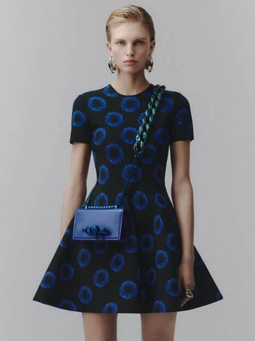 Alexander McQueen Iris Pattern Flared Knit Dress Alexander McQueen Iris Pattern Flared Knit Dress