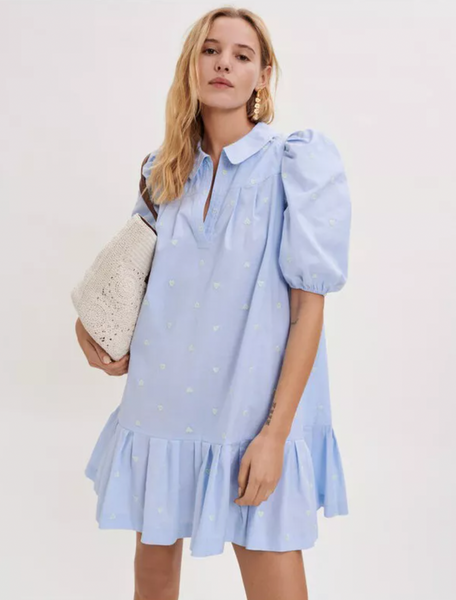 【KAREN MILLEN】プチコットントップステッチ織り シャツドレス Petite Poplin Dropped Shoulder Woven Shirt Dress | Karen Millen