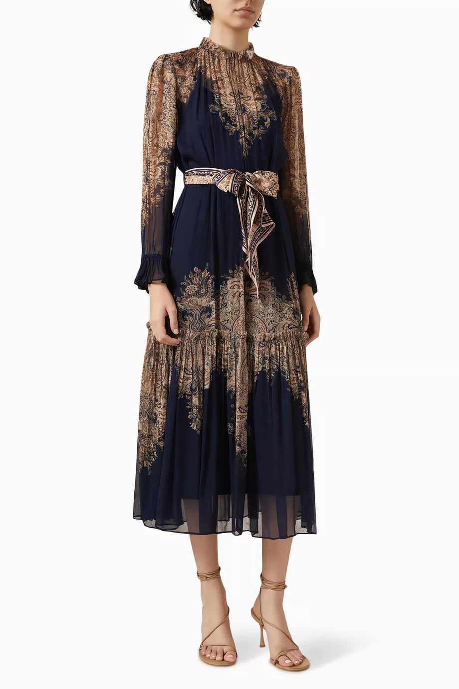 Introducing the Natura Tubular Midi Dress from Zimmermann, where elegance meets convenience. Made with a beautiful Blue Garden Print, this dress will elevate your style and bring effortless comfort with its back fastening, waist belt, and inner slip dress. Perfect for a sophisticated look!