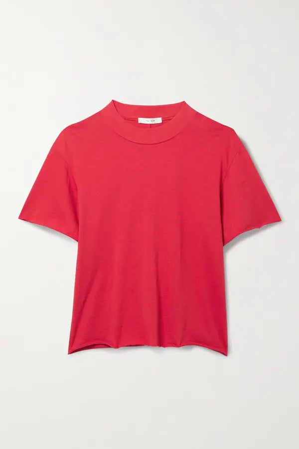 The Fedrino Organic Cotton-jersey T-shirt by The Row offers timeless comfort with a soft, breathable fabric perfect for everyday wear. Its relaxed fit and dropped shoulders provide effortless style, while the slightly wider crewneck adds a modern touch. The subtle back seam enhances the streamlined look, making this tee a versatile staple you’ll turn to season after season. Available in a variety of colors to suit your personal style.