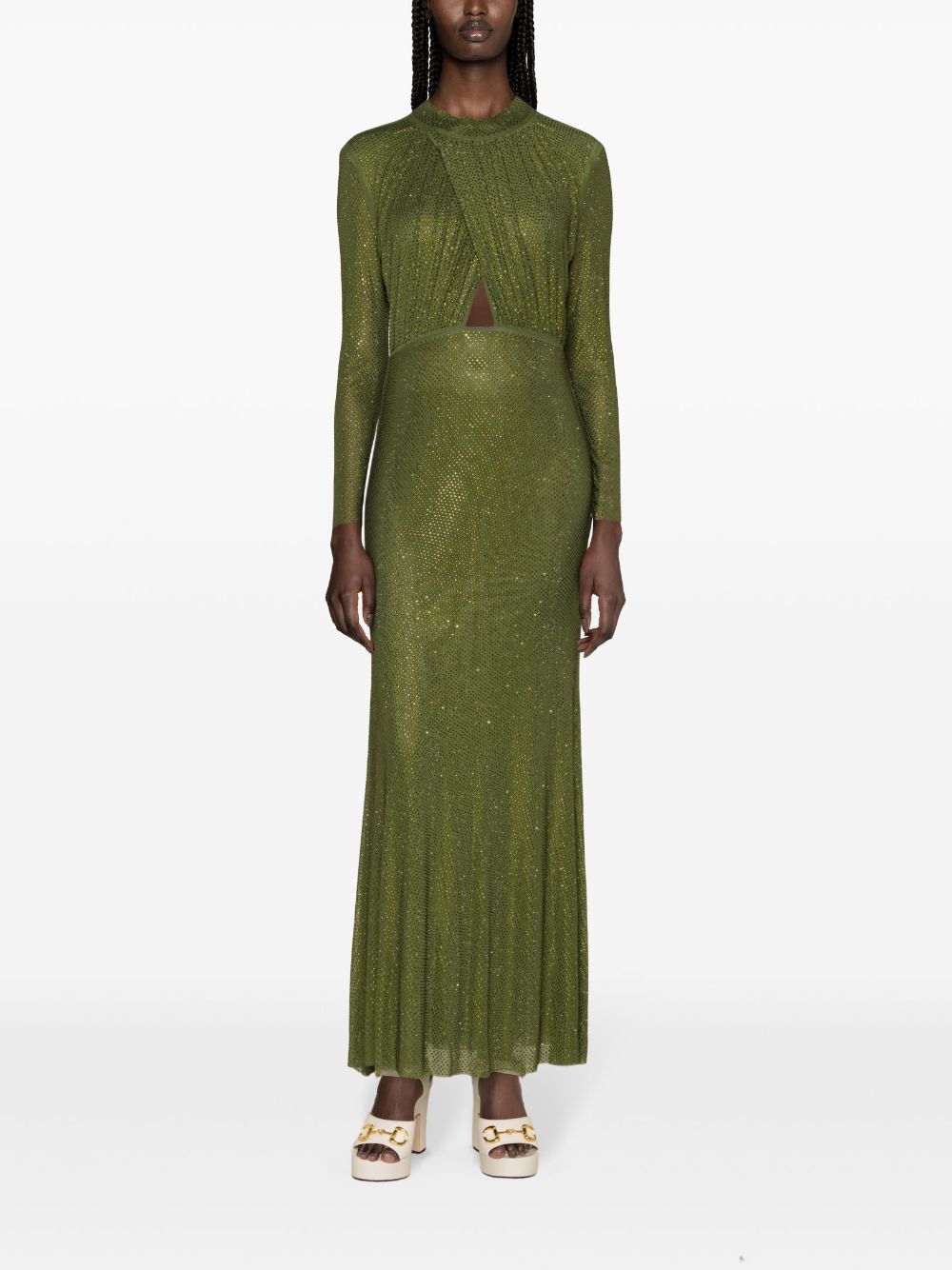Olive Green Rhinestone Maxi Dress Petite Chrie Olive Green Rhinestone Maxi Dress Petite Chrie