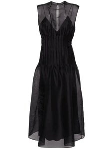khaite wes pintuck organza dress The Wes Dress in Black Petite Chrie
