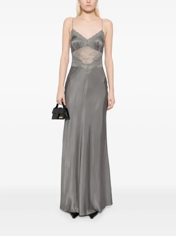 The Amoras Gown by Bec & Bridge combines elegance and allure with its satin-feel fabric and flattering V neckline. Featuring stretch lace at the midsection and gathered bust cups, it enhances your silhouette effortlessly. A delicate lace trim along the neckline adds a feminine touch, making this gown an ideal choice for any formal event where you want to stand out gracefully.