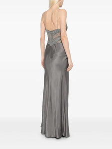 The Amoras Gown by Bec & Bridge combines elegance and allure with its satin-feel fabric and flattering V neckline. Featuring stretch lace at the midsection and gathered bust cups, it enhances your silhouette effortlessly. A delicate lace trim along the neckline adds a feminine touch, making this gown an ideal choice for any formal event where you want to stand out gracefully.