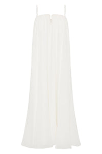 Introducing the Filigree Sweetheart Midi Dress by AJE, the epitome of elegance and luxury. Designed with a relaxed fit and adjustable straps, this dress effortlessly flatters your silhouette. The wired curve neckline and whipstitch details add a touch of sophistication, while the voluminous smock skirt and permanent plissé pleating throughout create a whimsical flow.