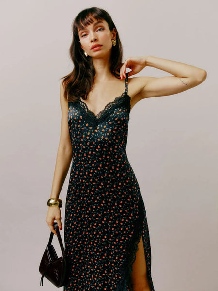 reformation karissa silk dress Reformation Corey Satin Midi-Dress