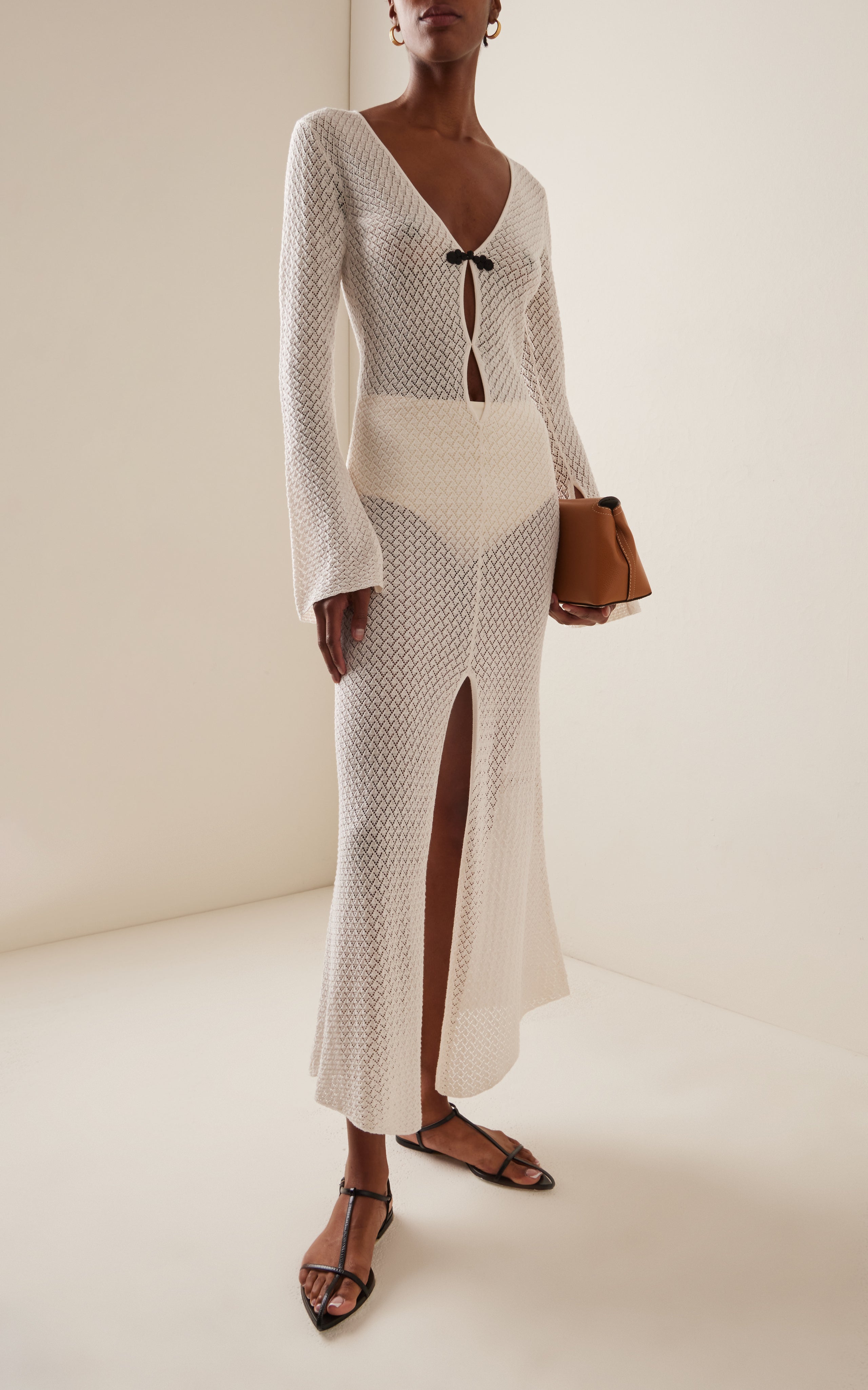 Tanzania Pointelle-Knit Maxi Dress Petite Chrie Tanzania Pointelle-Knit Maxi Dress Petite Chrie
