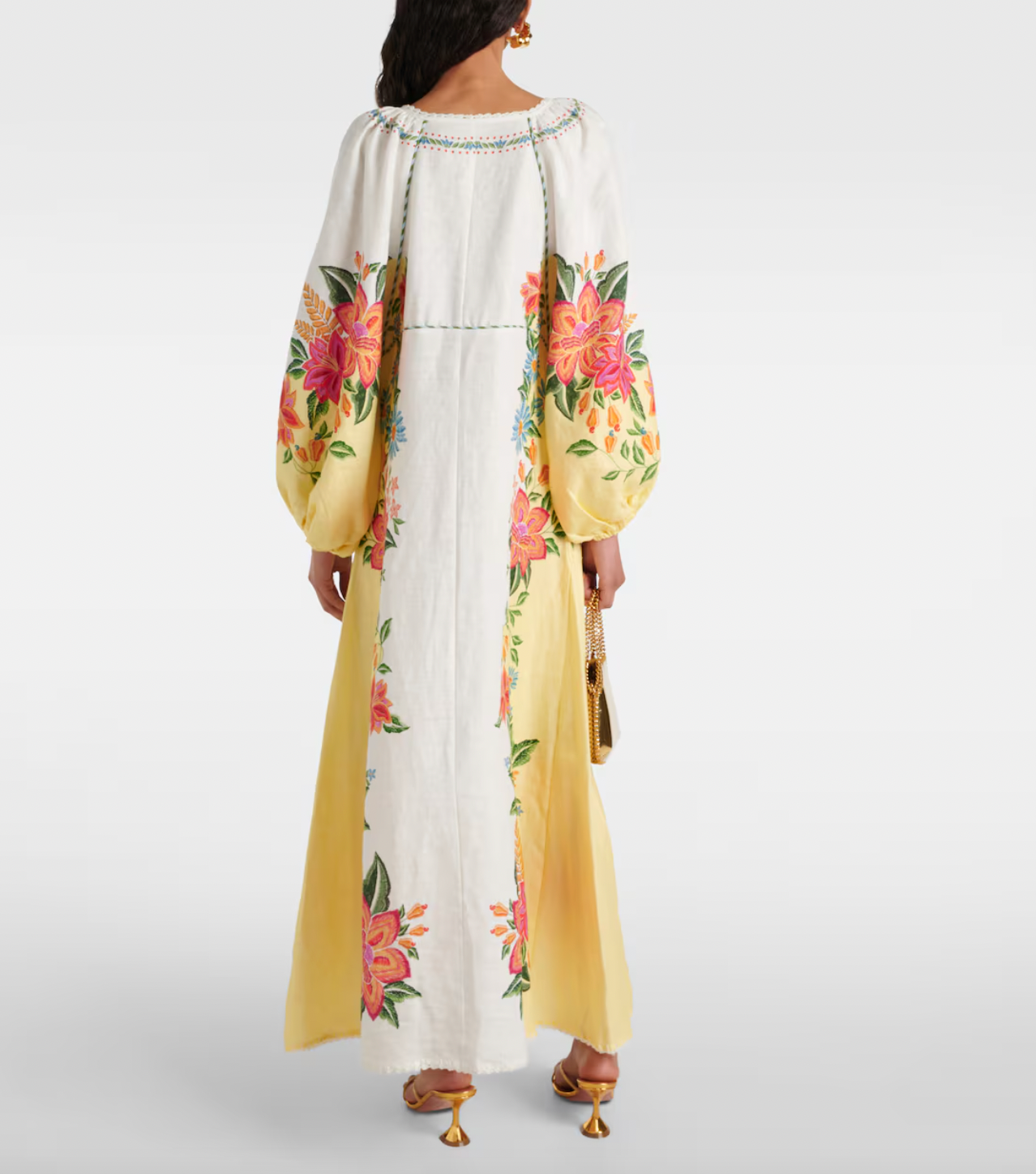 Indulge in the sophistication and exclusivity of our Off-White Bloom Maxi Dress by Farm Rio. Crafted with luxurious embroidered linen, this dress exudes elegance and refinement. Immerse yourself in the beauty of a blooming garden with this maxi dress.