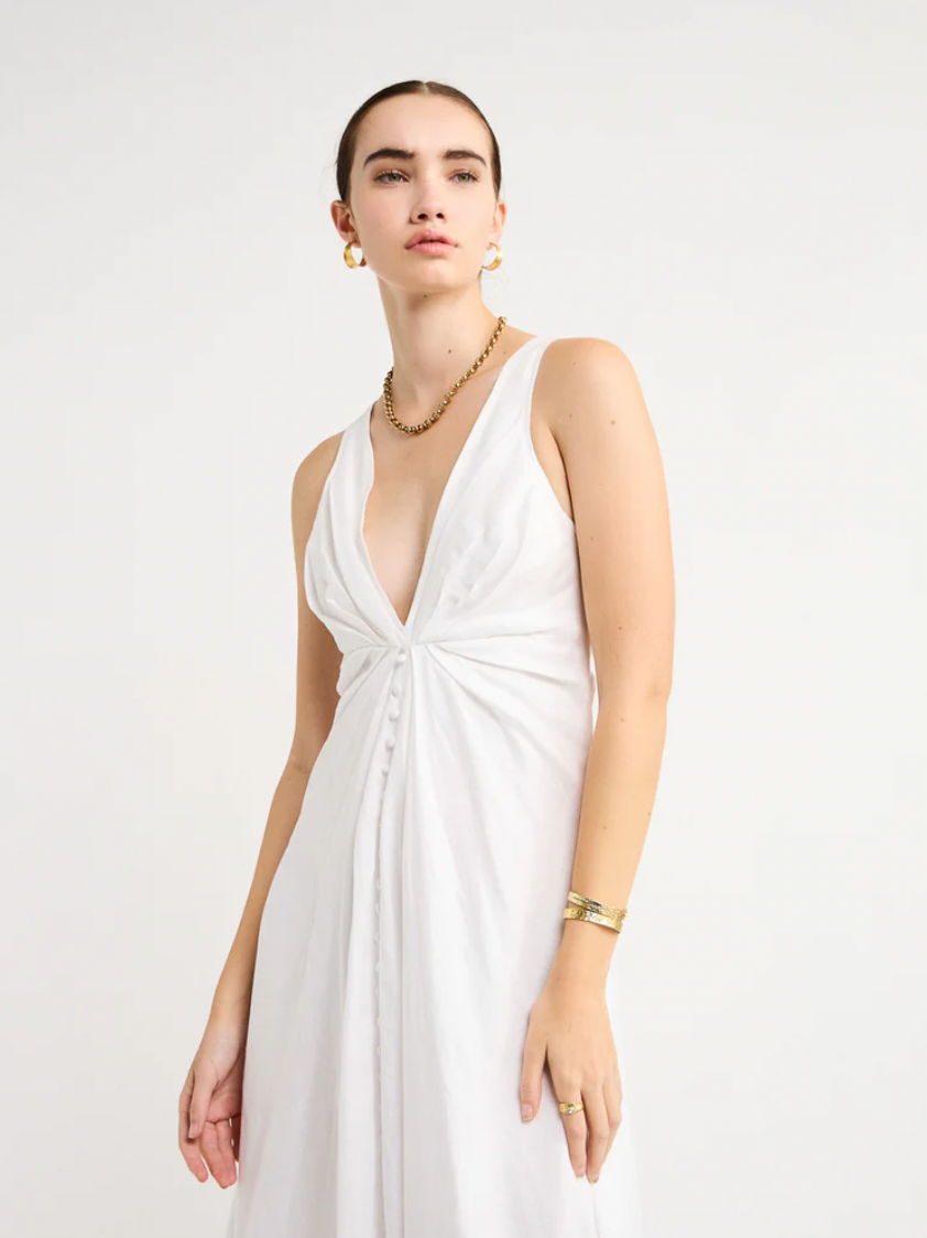 flax linen maxi dress Vintage Dress - Linen Dress