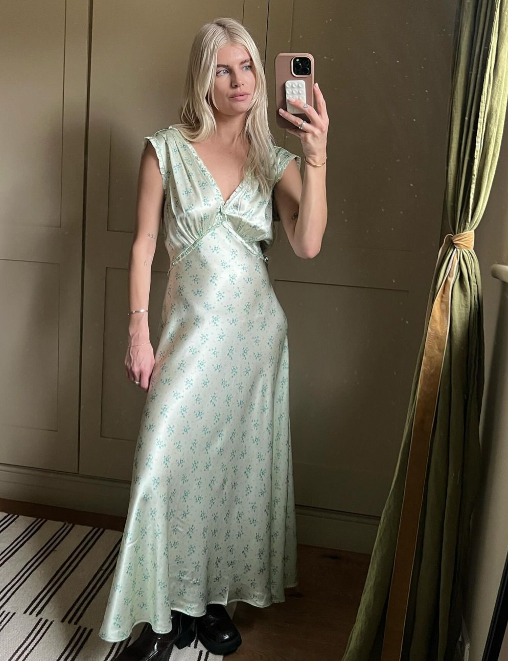 doen tahlia silk maxi dress in green Tahlia Dress