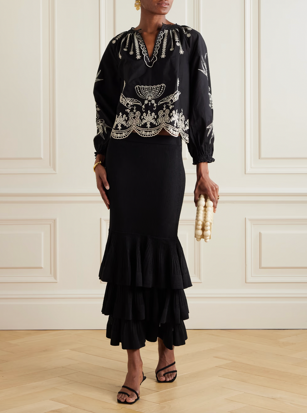 This Kingsley embroidered cotton-poplin blouse by SEA combines delicate craftsmanship with effortless style. Crafted from soft cotton-poplin, it features charming floral and bird embroidery alongside elegant swirling patterns. The loose fit enhances comfort, while scalloped edges and crocheted trims along the notched neckline add a touch of refined detail. Perfect for elevating any outfit with graceful ease.
