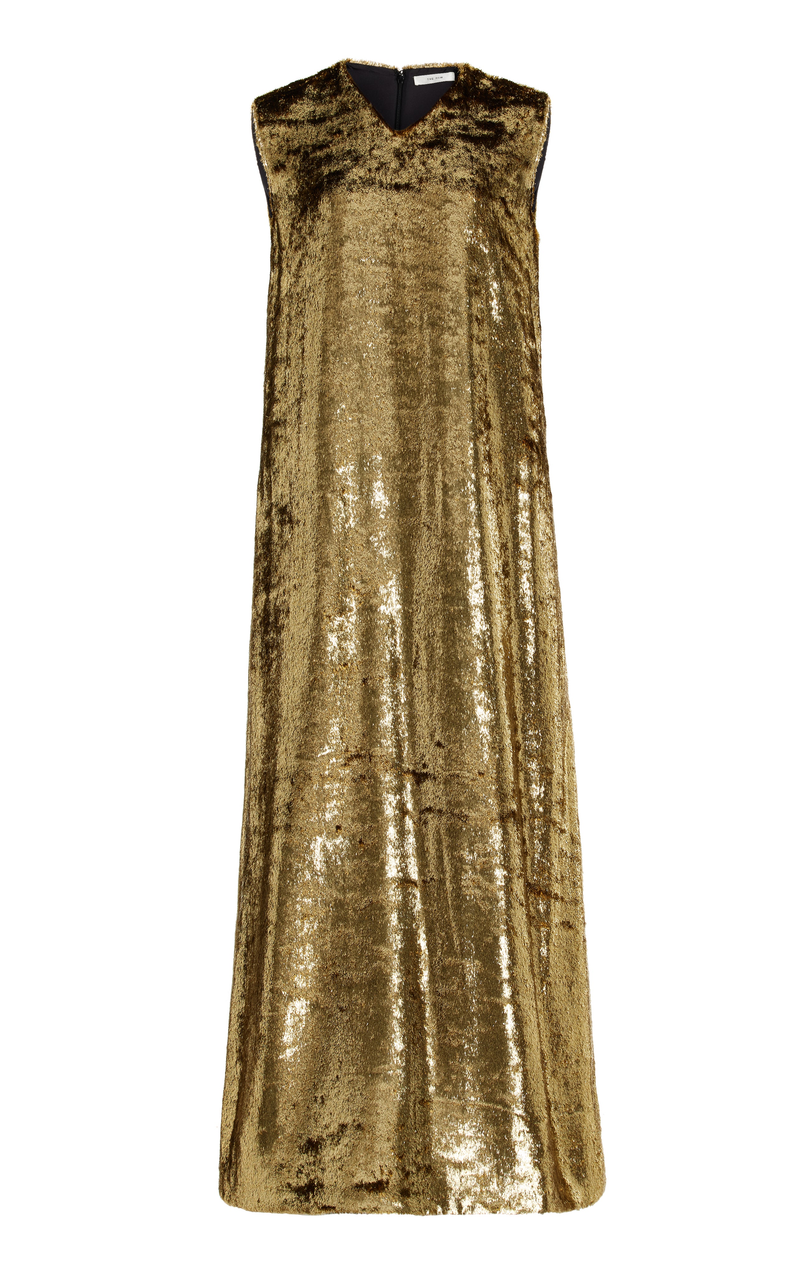 Discover the luxurious simplicity of the Louane Metallic Silk Dress from The Row. Impeccable details and exceptional fabrics combine to create a timeless staple with a touch of irreverence. Elevate your wardrobe with this effortless and high-quality piece.