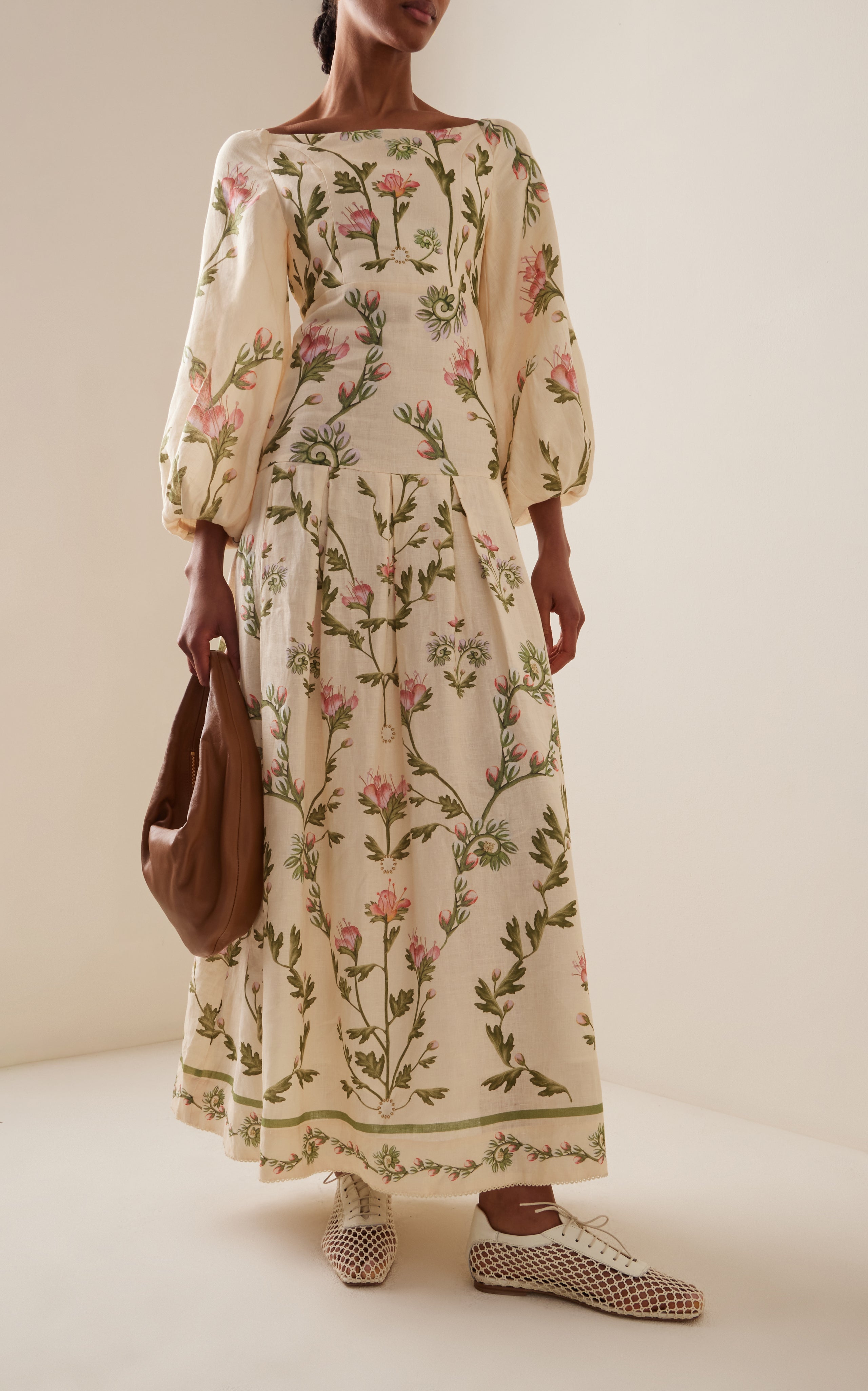 Senlis Oasis Off-The-Shoulder Linen Maxi Dress Petite Chrie Senlis Oasis Off-The-Shoulder Linen Maxi Dress Petite Chrie