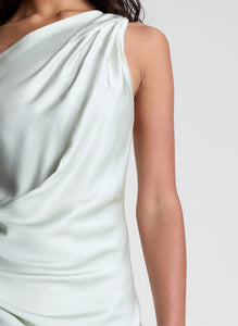 The Aster Satin One Shoulder Gown by A.L.C in radiant chartreuse offers a stunning blend of elegance and modern design. Crafted from smooth satin, it features a graceful one-shoulder cut that flows beautifully over the body. Soft pleats at the shoulder and waist sculpt the silhouette, while the asymmetrical design enhances movement and visual interest. Perfect for making a memorable statement, this gown effortlessly combines sophistication with bold charm.