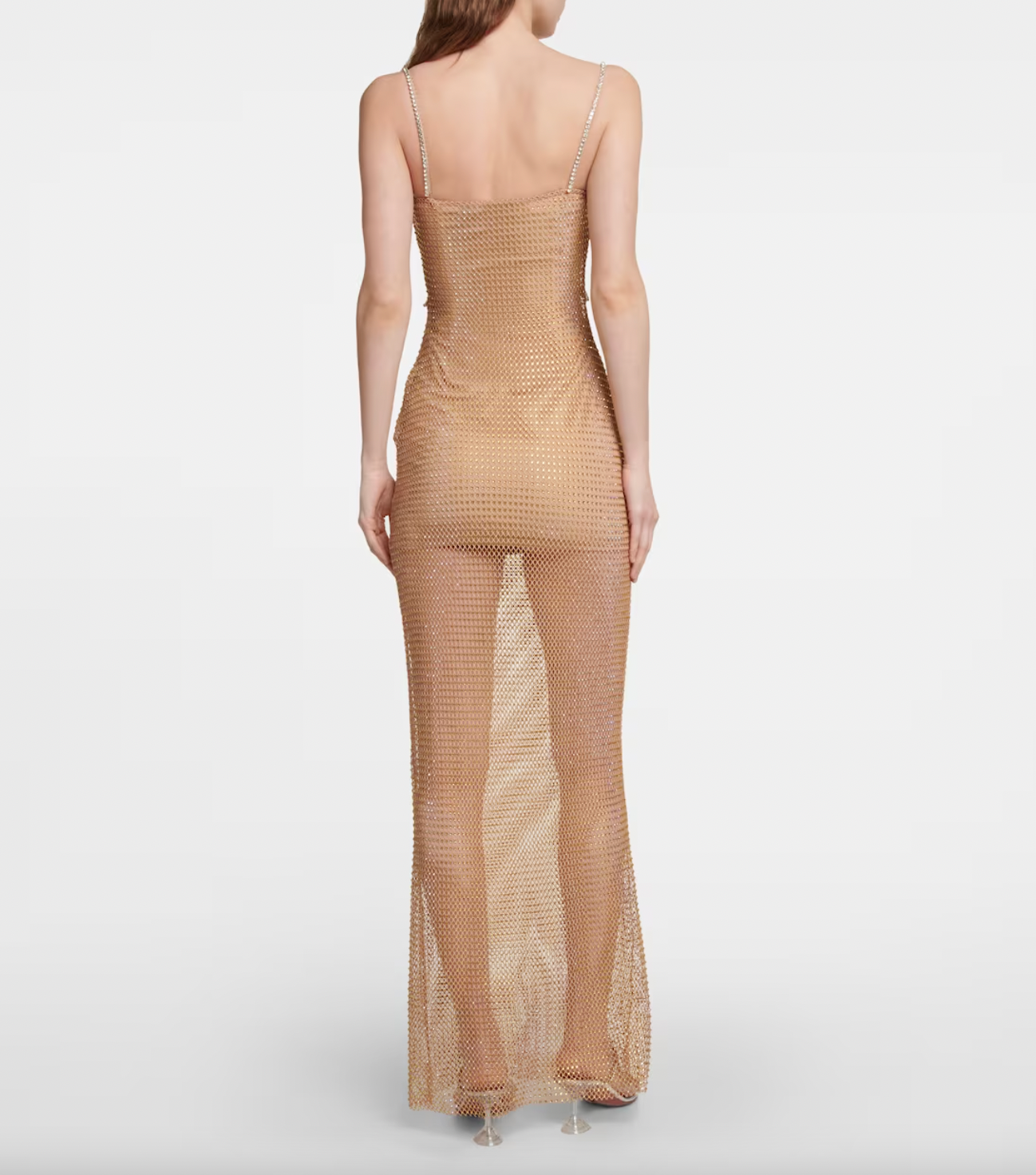 sequin fishnet dress OFF SHOULDER FISHNET MAXI DRESS WITH SEQUIN EMBROIDERY