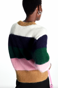 Introducing the Alpaca Wool-blend Sweater: a bold and daring winter style that will keep you warm and on-trend. Made with a cozy blend of alpaca wool, this crewneck sweater is perfect for casual outings and adds a touch of adventure to any outfit. Don't miss out on this must-have piece for the season!