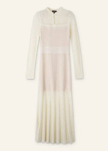 This knit maxi dress by ME+EM combines comfort and elegance with its long sleeves, gently raised waist, and flowing flared skirt. Crafted from a soft blend of cotton and responsibly sourced viscose, it offers breathable wear while supporting sustainable choices. Perfect for any occasion, this dress effortlessly balances style and ease, making it a versatile addition to your wardrobe.