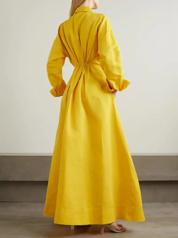 Winona Cotton-Blend Faille Maxi Shirt Dress Petite Chrie Winona Cotton-Blend Faille Maxi Shirt Dress Petite Chrie