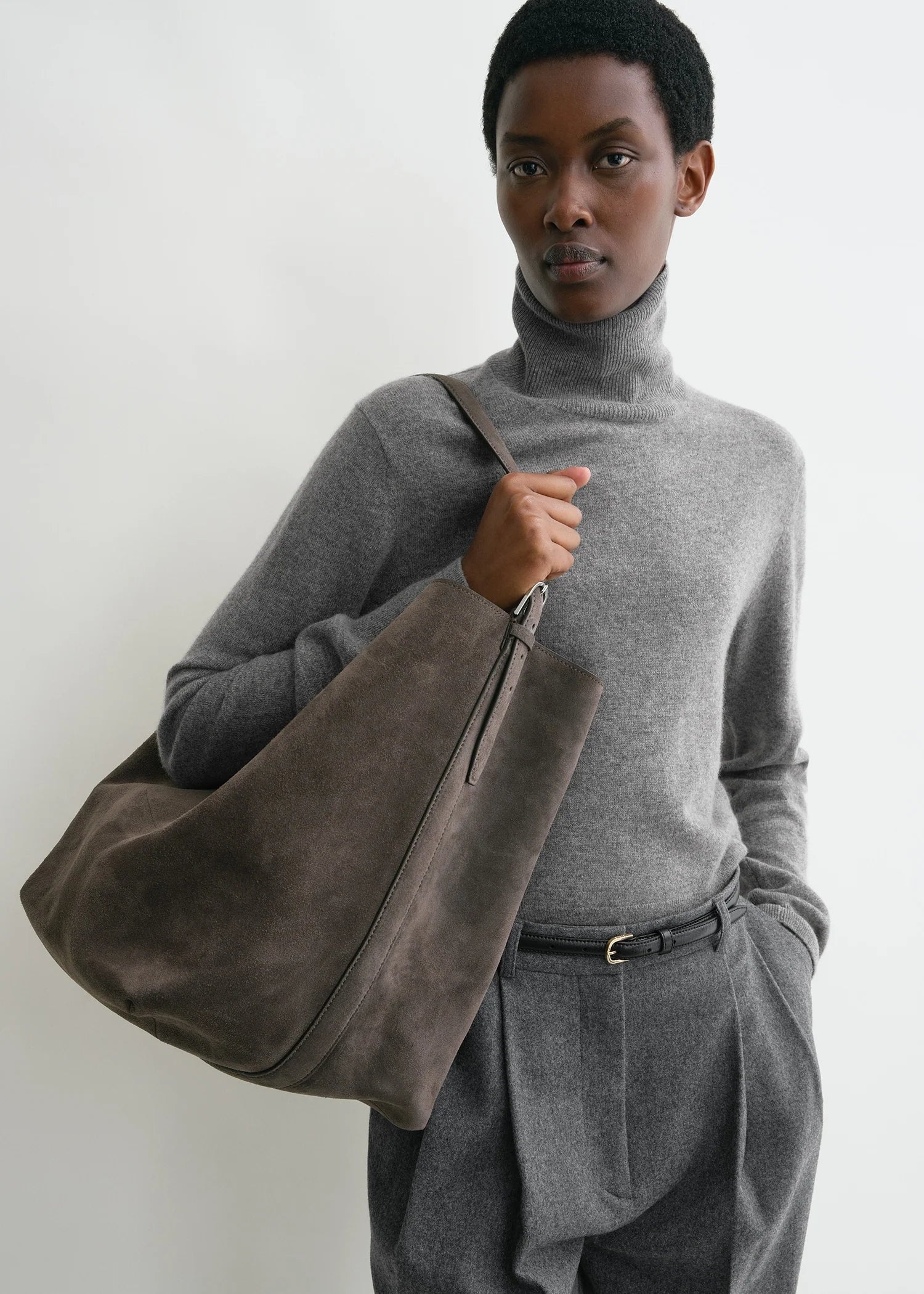 関税込み】TOTEME グレー Belted スエード トートバッグ 関税込み】TOTEME グレー Belted スエード トートバッグ