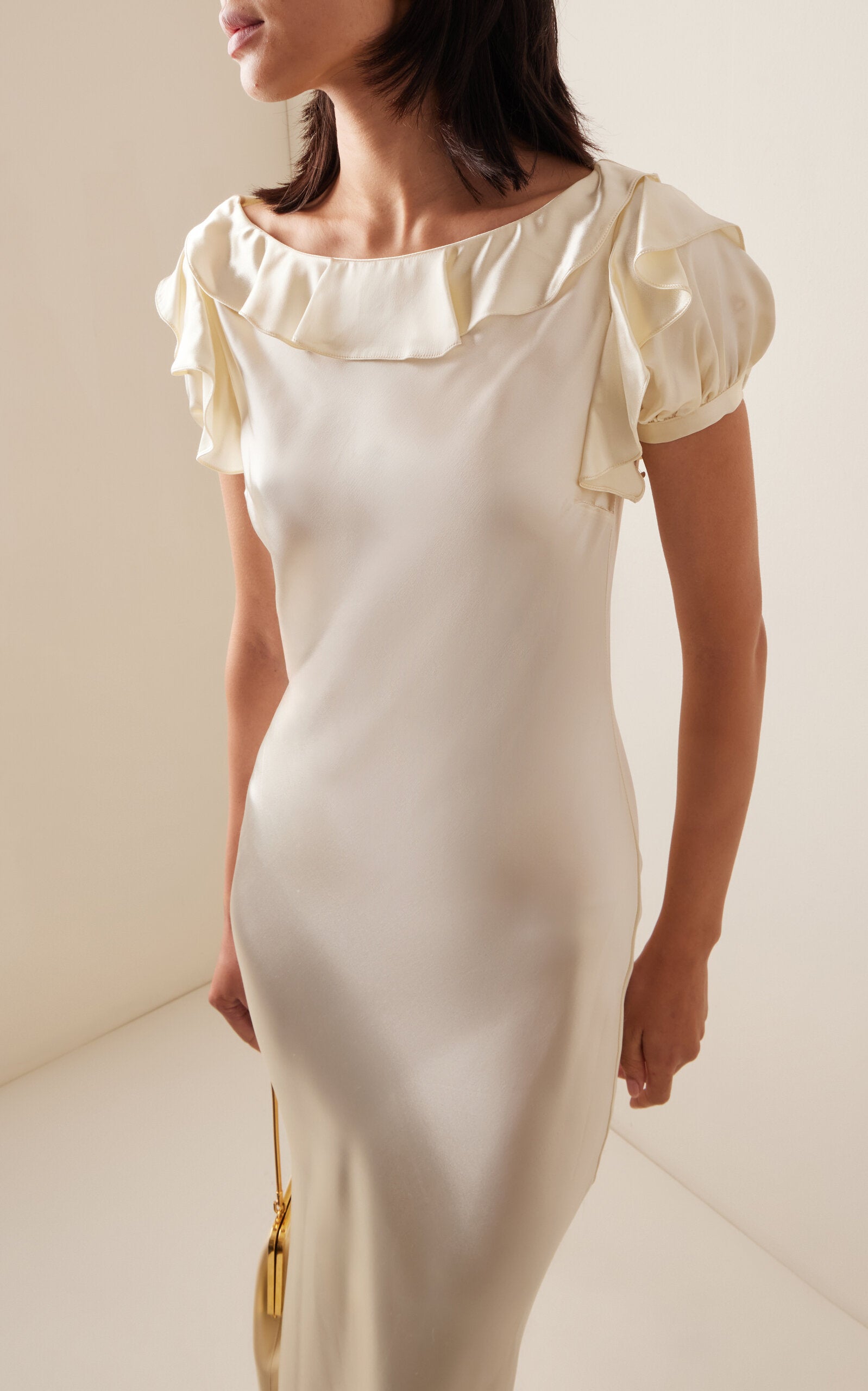 fitted lace wedding dress Lafont Ruffled Silk Maxi Dress – Petite Chérie
