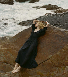 In a soft, lightweight blend of organic cotton and viscose, the Ischia Dress—a Favorite Character that made its debut in Spring 2021 and remains a bestseller—features double-puffed elbow-length sleeves and a scoop neckline accented with a functional center tie. A smocked bodice gives way to a full, ankle-grazing skirt, while a waist tie allows you to adjust the fit. Petite ruffles adorn the sleeve cuffs and neckline.