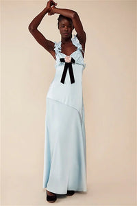for love and lemons jillian maxi dress For Love & Lemons Jillian Satin Ruffled Maxi Dress