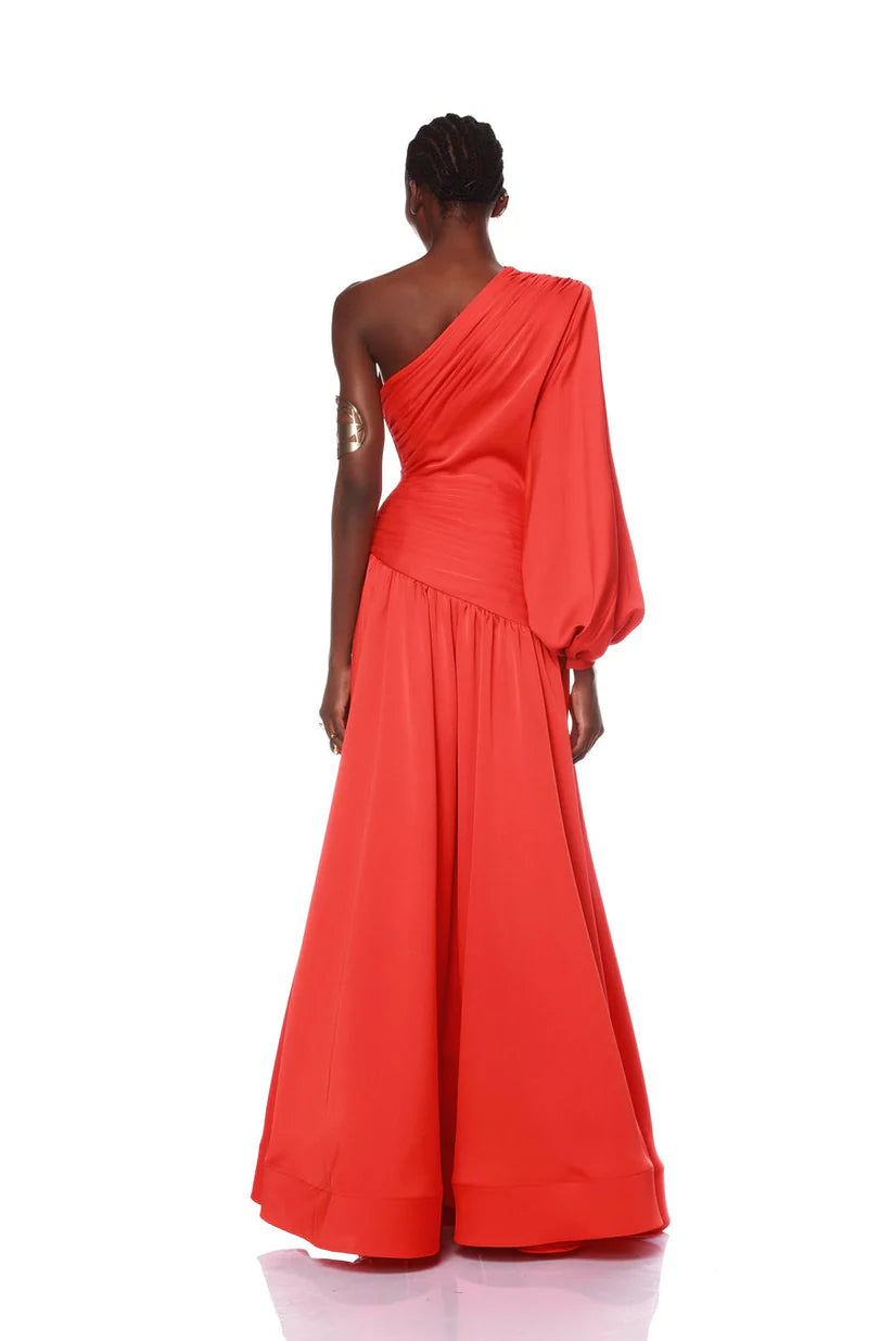 Elevate your evening style with our Jasmine Flame Gown. This long, elegant maxi dress features an open leg design, perfect for making a statement. Perfect for any special occasion, this gown is sure to catch everyone's eye.