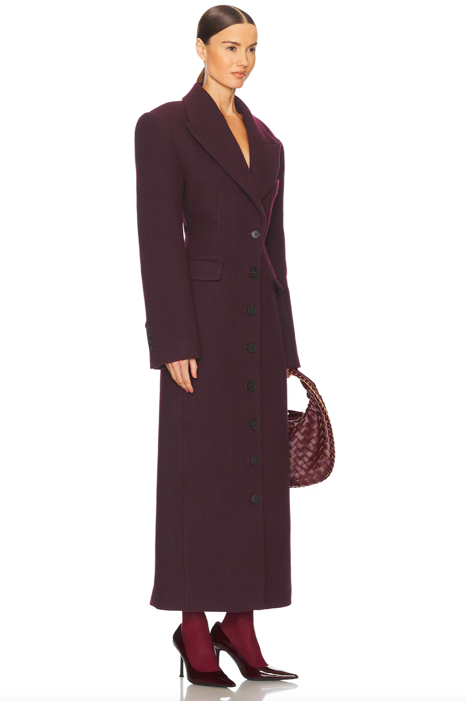 Elevate your outerwear collection with this Italian wool blend topcoat by Helsa, crafted for timeless sophistication. The front button closure and structured shoulder padding create a polished silhouette, while buttoned cuffs add refined detail. Practical breast welt and side flap pockets keep essentials within reach, and the darted waist design flatters your frame with subtle shaping. Constructed from luxurious brushed twill fabric, this coat delivers both comfort and durability for seasons of wear. 