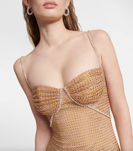 Embellished fishnet maxi dress Petite Chrie Embellished fishnet maxi dress Petite Chrie