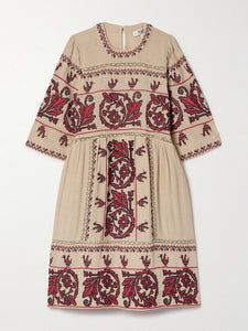 Indulge in elegance with the Beena Crochet Mini Dress by SEA. Crafted with delicate cross stitching embroidery and short sleeves, this dress boasts a mini silhouette for a touch of sophistication. Perfect for any occasion, elevate your wardrobe with this exclusive piece.