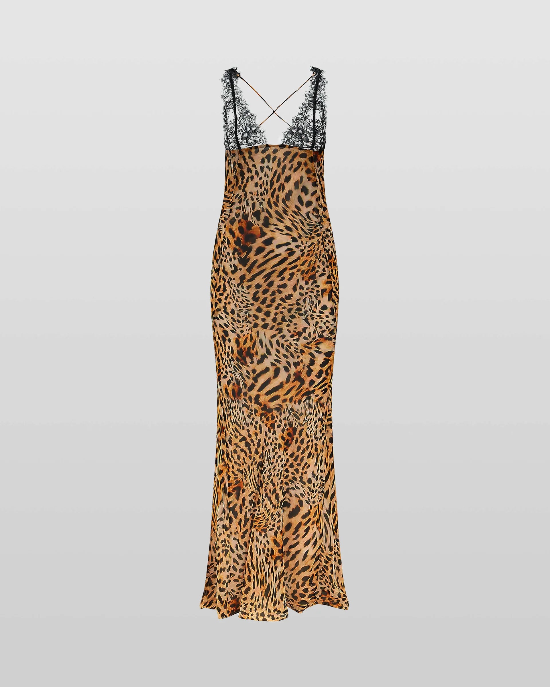 The ultimate occasion dress, the Akima takes our enduring love of leopard and gives it a grunge-inspired, grown-up spin. A powerfully sexy slip, it's crafted in a bold, timeless print and finished with delicate black lace, adjustable criss-crossing straps and a low-cut back.&nbsp;