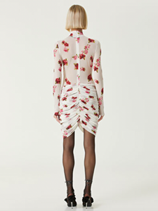 Elevate your wardrobe with the Printed Jersey Mini Dress by Magda Butrym, featuring delicate rose appliqués that add a touch of romance. Crafted from soft, comfortable jersey fabric, this dress offers a flattering fit enhanced by elegant draped panels at the hem. Its unique all-over print ensures no two pieces are exactly alike, letting you stand out with effortless sophistication. Perfect for daytime events or chic evenings, this mini dress combines style and comfort seamlessly.