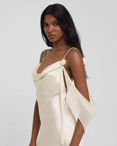 Simple, chic, flawless – the Lorela’s cowl neck, chic shoulder detail and deep back drape makes getting ready for events so effortless. Lustrous satin has been cut to flatter the curves you want to highlight and skim over those you don’t. The Lorela’s straps have extra length, so they can also be tailored to your preferred fit. The Lorela has been cut on the bias, a technique which allows fabric to mould to the body.