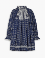 Load image into Gallery viewer, Take a risk with the Beatrice Mini Dress from DÔEN! With delicate crochet-lace and gingham trims, this dress is sure to bring an adventurous touch to your wardrobe. The gathered cotton-poplin fabric adds volume and the vintage-inspired print completes the romantic look.
