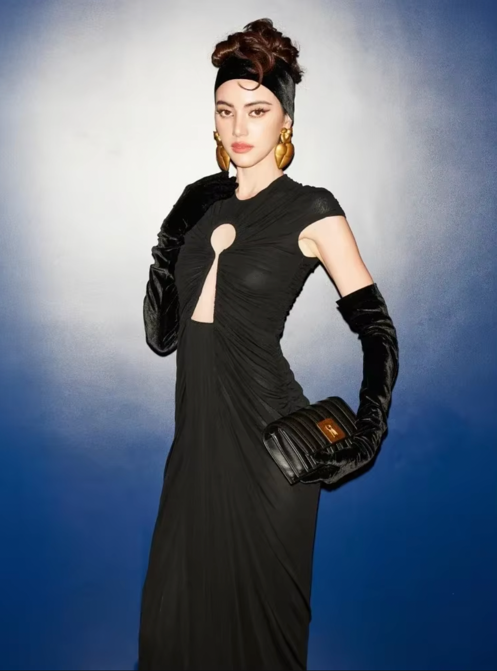 long keyhole dress Long Satin Prom Dress with Keyhole Cut Out