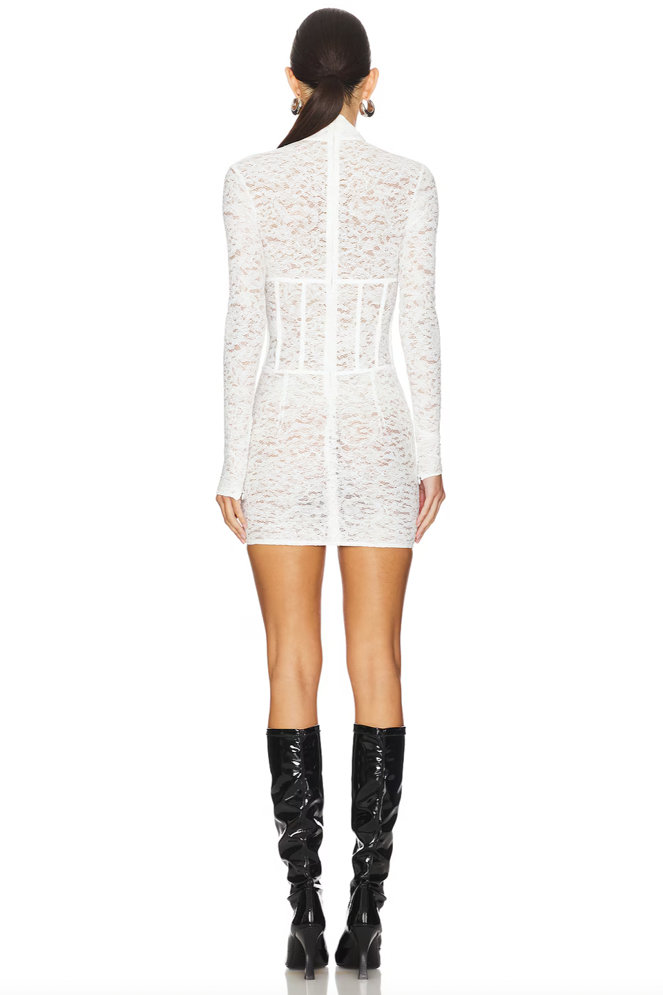 Elevate your style with the Isadora Mini Dress by The New Arrivals by Ilkyaz Ozel, featuring a delicate floral lace fabric that offers a beautiful sheer look. Designed with a boned bodice for flattering support and a hidden back zipper for a seamless fit, this dress promises elegance and comfort. Zip cuffs add a modern edge, while the unlined design highlights its romantic transparency—perfect for showcasing your favorite undergarments (not included). 