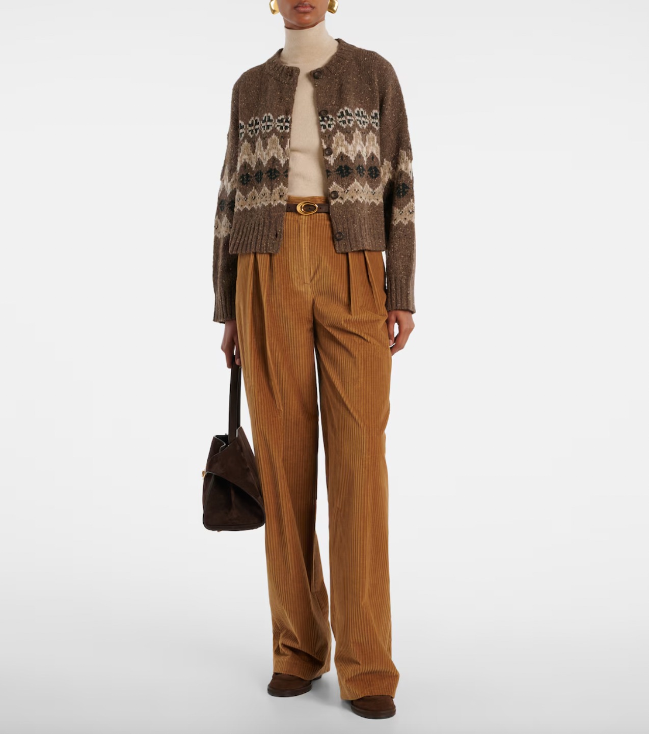 Elevate your everyday wardrobe with the Cammie Fair Isle wool-blend cardigan by Altuzarra. This timeless piece features an iconic Fair Isle pattern and convenient button-front closure, making it effortlessly versatile for layering. Crafted from a luxurious wool blend, it delivers warmth without weight, while the relaxed silhouette provides the freedom to move comfortably throughout your day. 