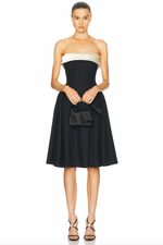 Load image into Gallery viewer, This elegant dress is versatile and stylish with its two interchangeable collars in luxurious velvet and silk. The silicone gripper elastic ensures a secure fit, while the built-in pockets add functionality. Perfect for any occasion, this dress is a must-have for the fashion-forward woman.
